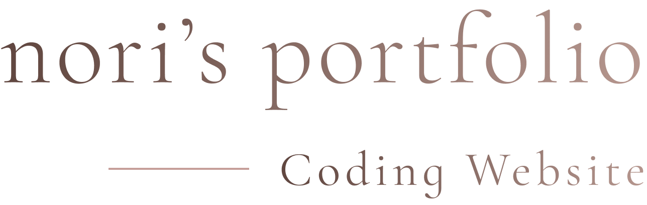 nori's portfolio coding website